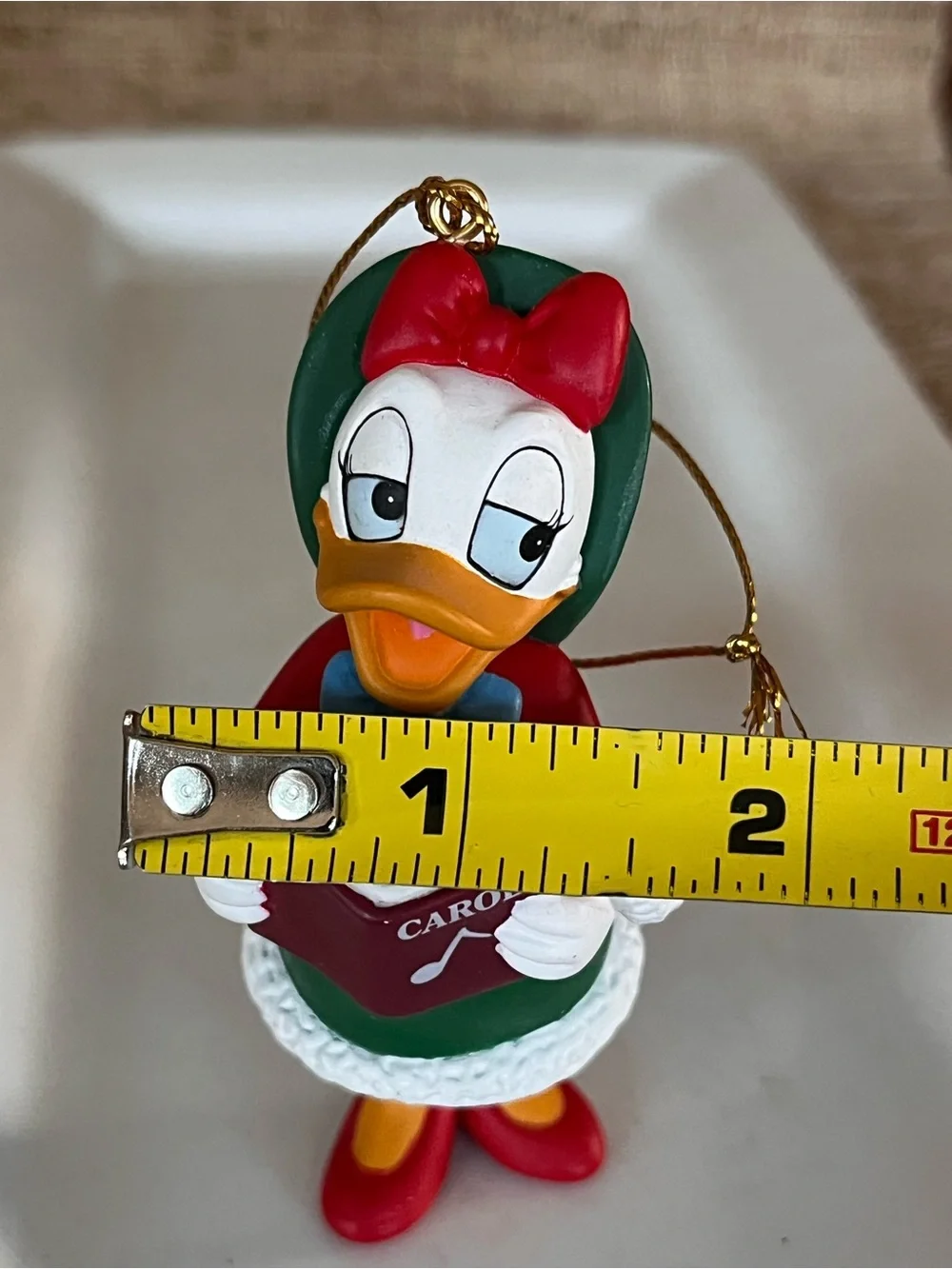 Daisy Duck Holiday Bird Ornament — Red & Green New